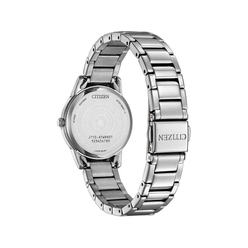 Montre CITIZEN platform femme eco-drive, bracelet acier inoxydable gris argent - vue 3