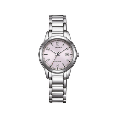 Montre CITIZEN platform femme eco-drive, bracelet acier inoxydable gris argent - vue 1