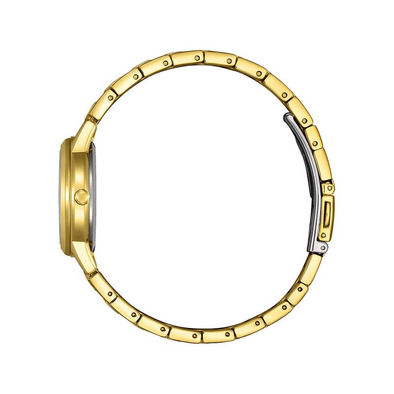 Montre CITIZEN platform femme eco-drive, bracelet acier inoxydable doré - vue 2