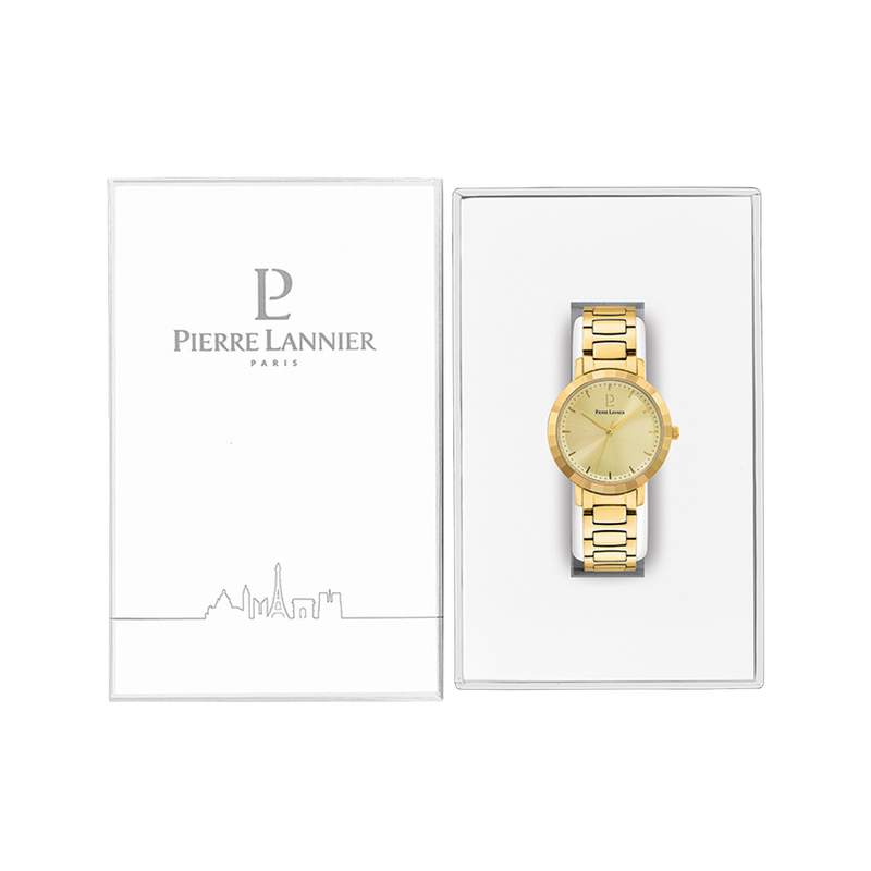 Montre PIERRE LANNIER Galiera femme bracelet acier doré - vue D2