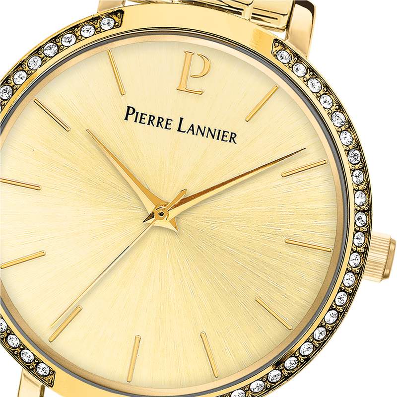Montre PIERRE LANNIER Chouquette femme bracelet acier doré - vue D1