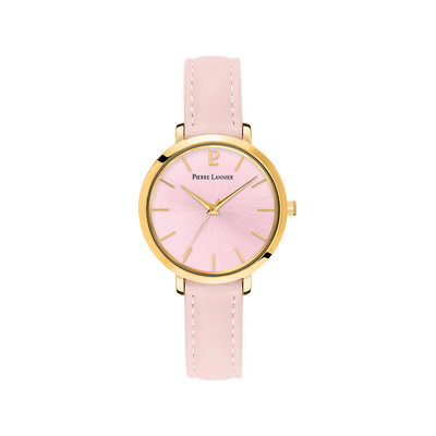 Montre PIERRE LANNIER Chouquette femme bracelet cuir rose