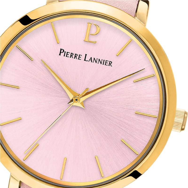 Montre PIERRE LANNIER Chouquette femme bracelet cuir rose - vue D1