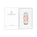PIERRE LANNIER Chouquette women's watch with pink leather strap - view D2
