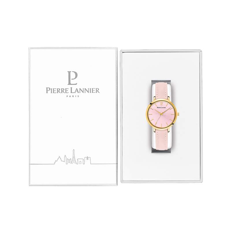 Montre PIERRE LANNIER Chouquette femme bracelet cuir rose - vue D2