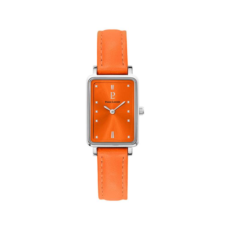 PIERRE LANNIER Ariane Women's Watch with Orange Leather Strap - View 1