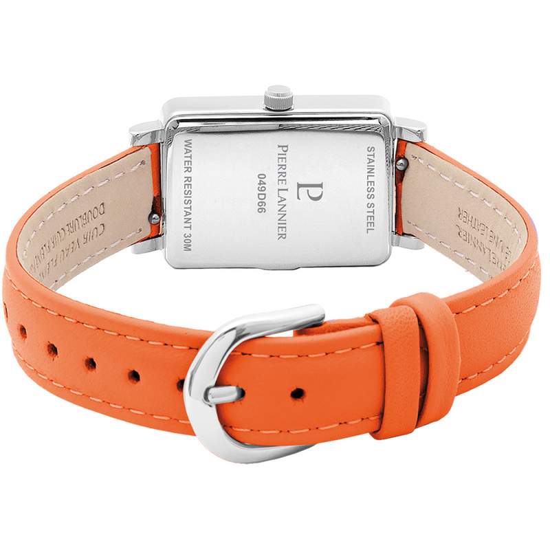 PIERRE LANNIER Ariane ladies watch with orange leather strap - view 3