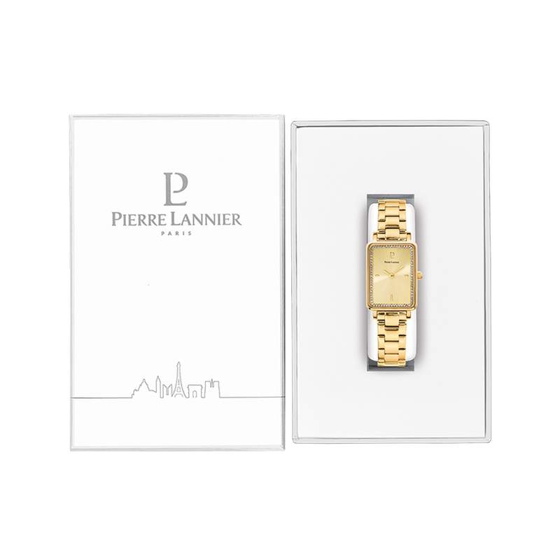 Montre PIERRE LANNIER Ariane femme bracelet acier doré - vue D2