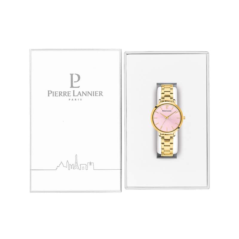 Montre PIERRE LANNIER Chouquette femme bracelet acier doré - vue D2