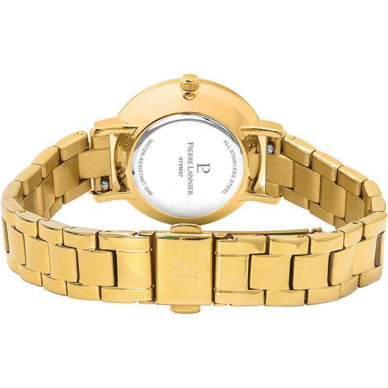 Coffret Montre PIERRE LANNIER Chouquette femme bracelet acier doré et bracelet cuir vert - vue 3