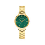 Coffret Montre PIERRE LANNIER Chouquette femme bracelet acier doré et bracelet cuir vert - vue D2