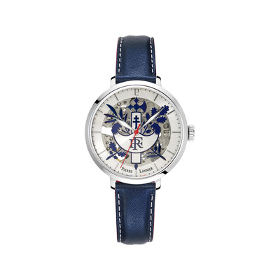 Montre PIERRE LANNIER Élysée femme automatique, bracelet cuir bleu - vue 1