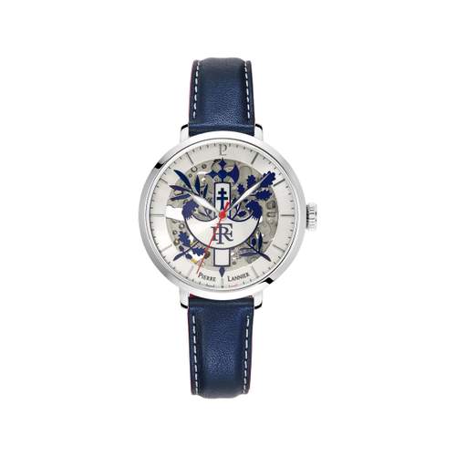 Montre PIERRE LANNIER Élysée femme automatique, bracelet cuir bleu