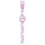 Montre Flik Flak Organized Chaos Flying Bubbles enfant bracelet pet recycle rose - vue D1
