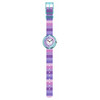 Montre Flik Flak Organized Chaos Stripy purple enfant bracelet pet recycle violet - vue VD1