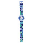 Montre Flik Flak Organized Chaos Smiling Clouds enfant bracelet pet recyclé bleu - vue D1