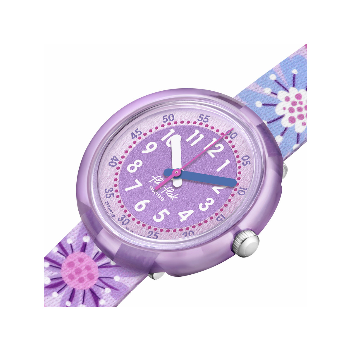 Montre Flik Flak Organized Chaos Flower Chaos enfant bracelet pet recyclé violet - vue 2