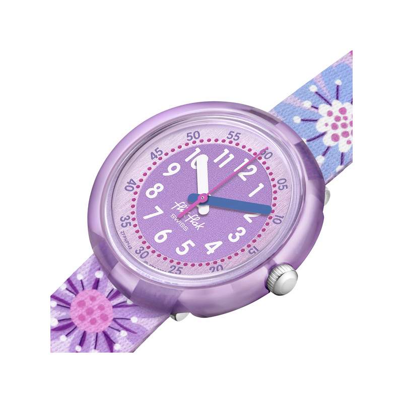 Montre Flik Flak Organized Chaos Flower Chaos enfant bracelet pet recyclé violet - vue 2