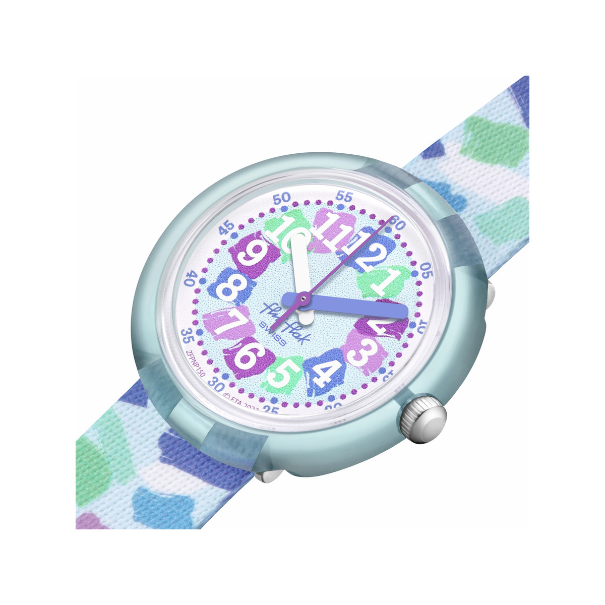 Montre Flik Flak Organized Chaos Confetti Chaos enfant bracelet pet recyclé vert - vue 2