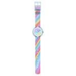 FLIK FLAK LIQUID RAINBOW children's watch pink recycled pet bracelet - view D1