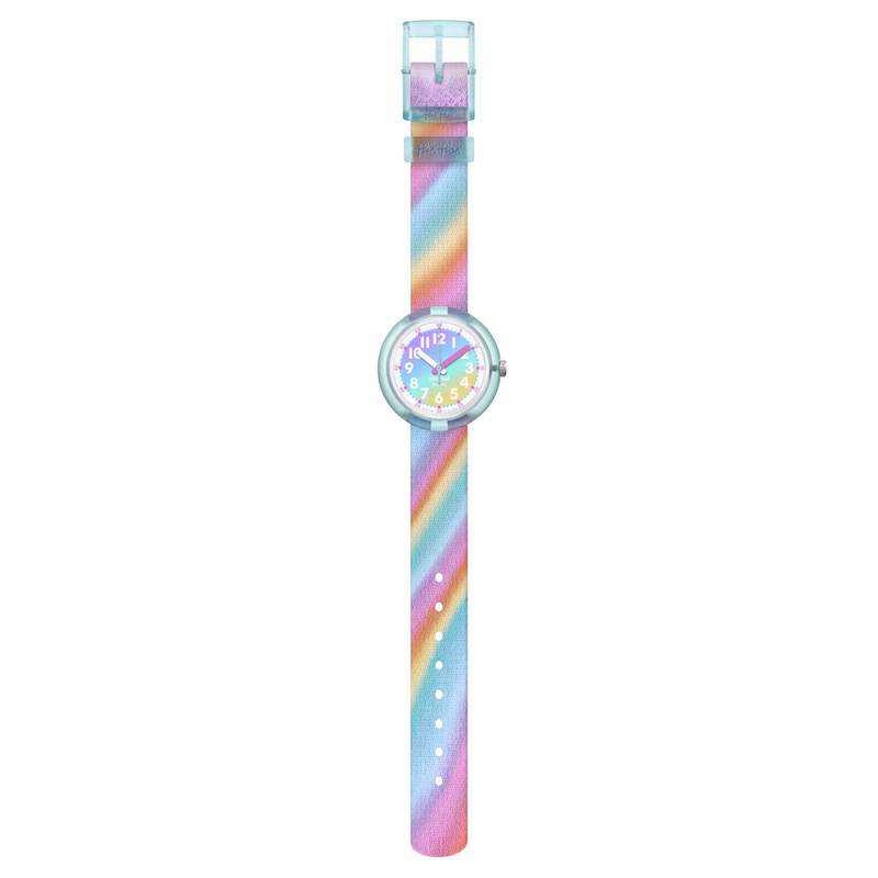 Montre FLIK FLAK LIQUID RAINBOW enfant bracelet pet recyclé rose - vue D1