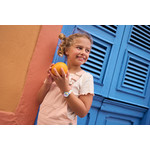 Watch FLIK FLAK LIQUID RAINBOW child pink recycled pet bracelet - view worn 1