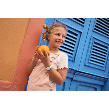 FLIK FLAK LIQUID RAINBOW children's watch pink recycled pet bracelet