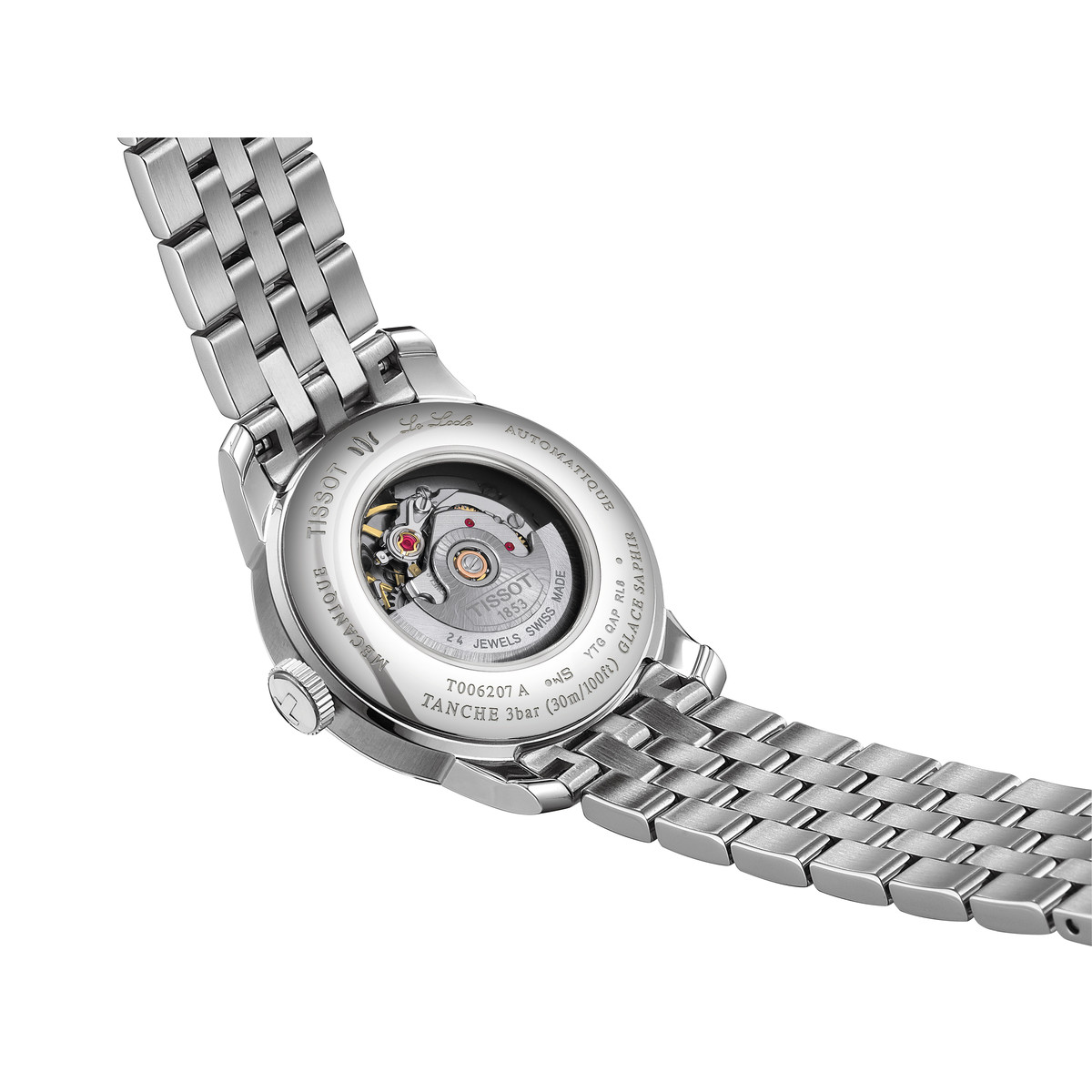 Montre TISSOT T-CLASSIC LE LOCLE 20TH ANNIVERSARY femme automatique, cadran gis bracelet acier inoxydable - vue D2