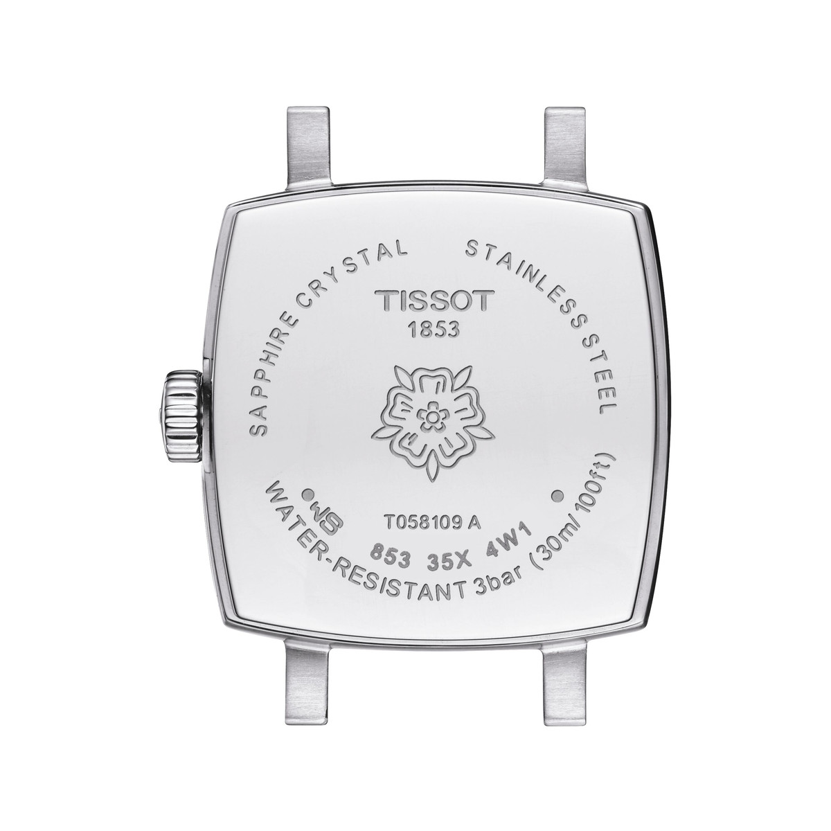 Montre TISSOT T-LADY LOVELY SQUARE femme cadran gris bracelet acier inoxydable - vue 3