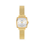 Montre TISSOT T-LADY LOVELY SQUARE femme cadran girs bracelet PVD jaune - vue 1