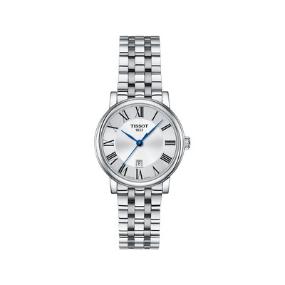 Montre TISSOT T-CLASSIC CARSON PREMIUM femme cadran gris bracelet acier inoxydable - vue 1
