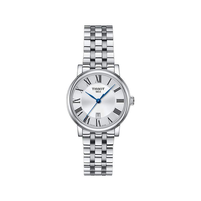 Montre TISSOT T-CLASSIC CARSON PREMIUM femme cadran gris bracelet acier inoxydable - vue 1