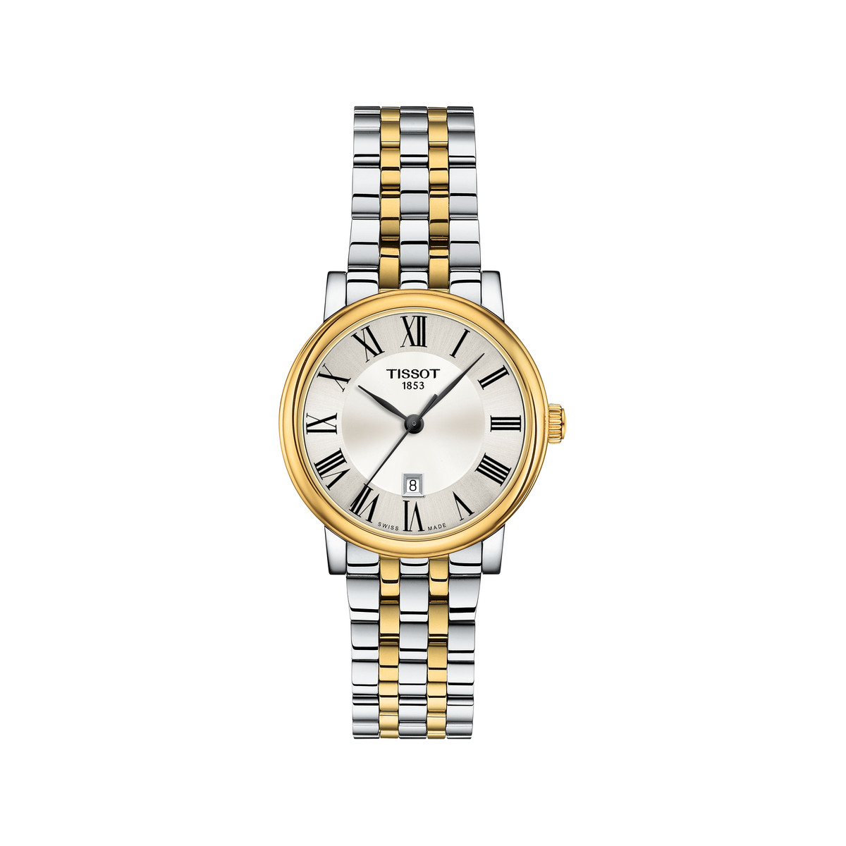 Montre TISSOT T-classic femme bracelet acier inoxydable bicolore jaune