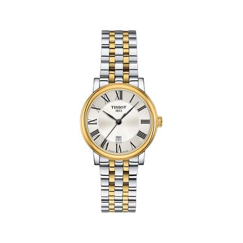 TISSOT T-CLASSIC CARSON PREMIUM ladies' watch grey dial two-tone gold stainless steel bracelet