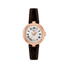 Montre TISSOT T-LADY BELLISSIMA femme cadran gris bracelet cuir brun - vue V1