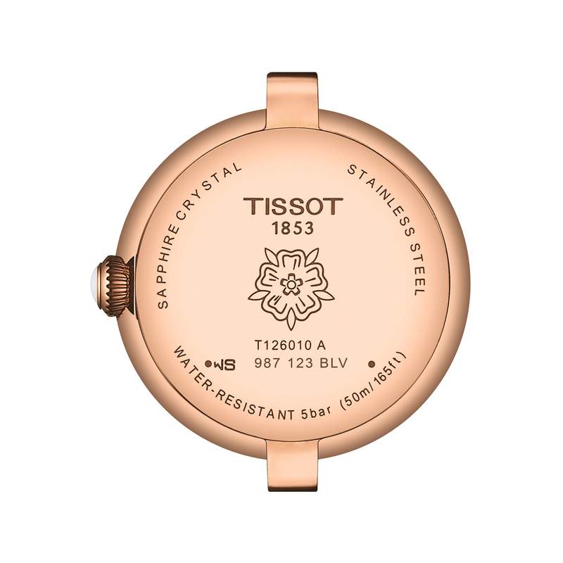 Montre TISSOT T-LADY BELLISSIMA femme cadran gris bracelet cuir brun - vue 3