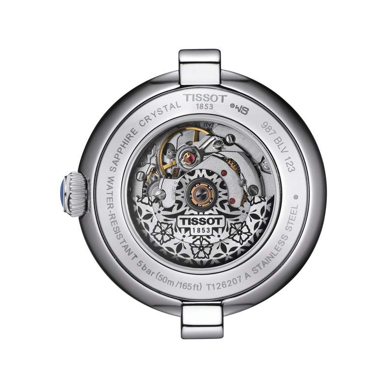 Montre TISSOT T-LADY BELLISSIMA femme automatique cadran gris bracelet acier inoxydable - vue 3