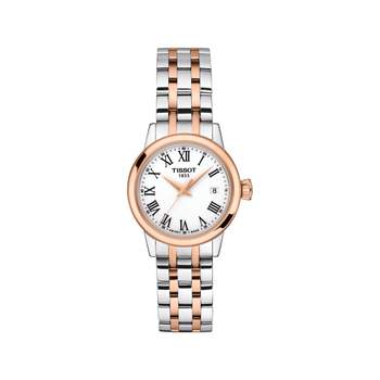Montre TISSOT T-classic femme bracelet acier inoxydable bicolore rose