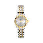 Montre TISSOT T-CLASSIC DREAM femme cadran gris bracelet acier inoxydable bicolore doré - vue 1
