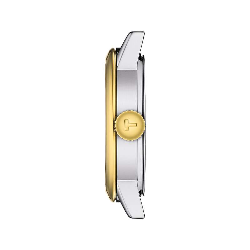 Montre TISSOT T-CLASSIC DREAM femme cadran gris bracelet acier inoxydable bicolore doré - vue 2