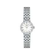 TISSOT T-LADY LOVELY ROUND dameshorloge grijze wijzerplaat roestvrijstalen armband