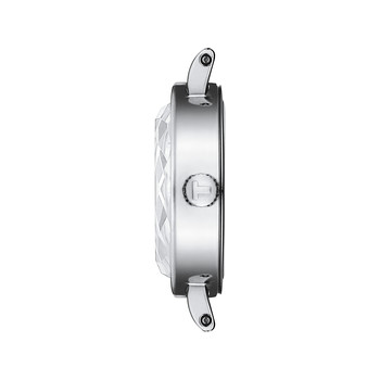 TISSOT T-LADY LOVELY ROUND dameshorloge grijze wijzerplaat roestvrijstalen armband