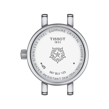 TISSOT T-LADY LOVELY ROUND dameshorloge grijze wijzerplaat roestvrijstalen armband