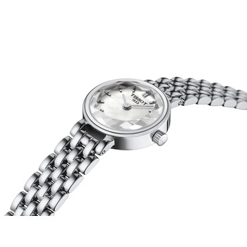 TISSOT T-LADY LOVELY ROUND dameshorloge grijze wijzerplaat roestvrijstalen armband