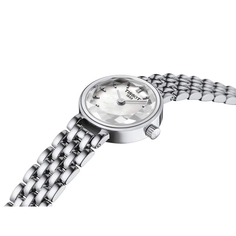 Montre TISSOT T-LADY LOVELY ROUND femme cadran gris bracelet acier inoxydable - vue D1