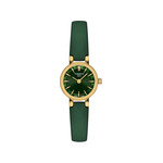 Montre TISSOT T-LADY LOVELY ROUND femme cadran vert bracelet cuir vert - vue 1