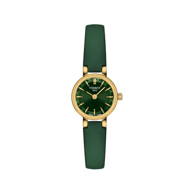 Montre TISSOT T-LADY LOVELY ROUND femme cadran vert bracelet cuir vert
