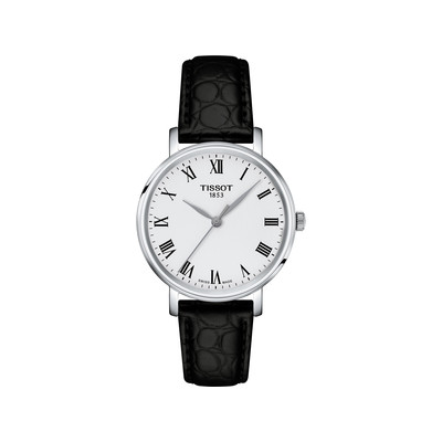 Montre TISSOT T-classic femme bracelet cuir noir