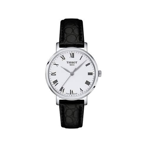 Montre TISSOT T-classic femme bracelet cuir noir