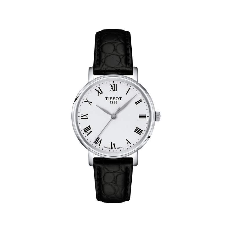 Montre TISSOT T-classic femme bracelet cuir noir - vue 1